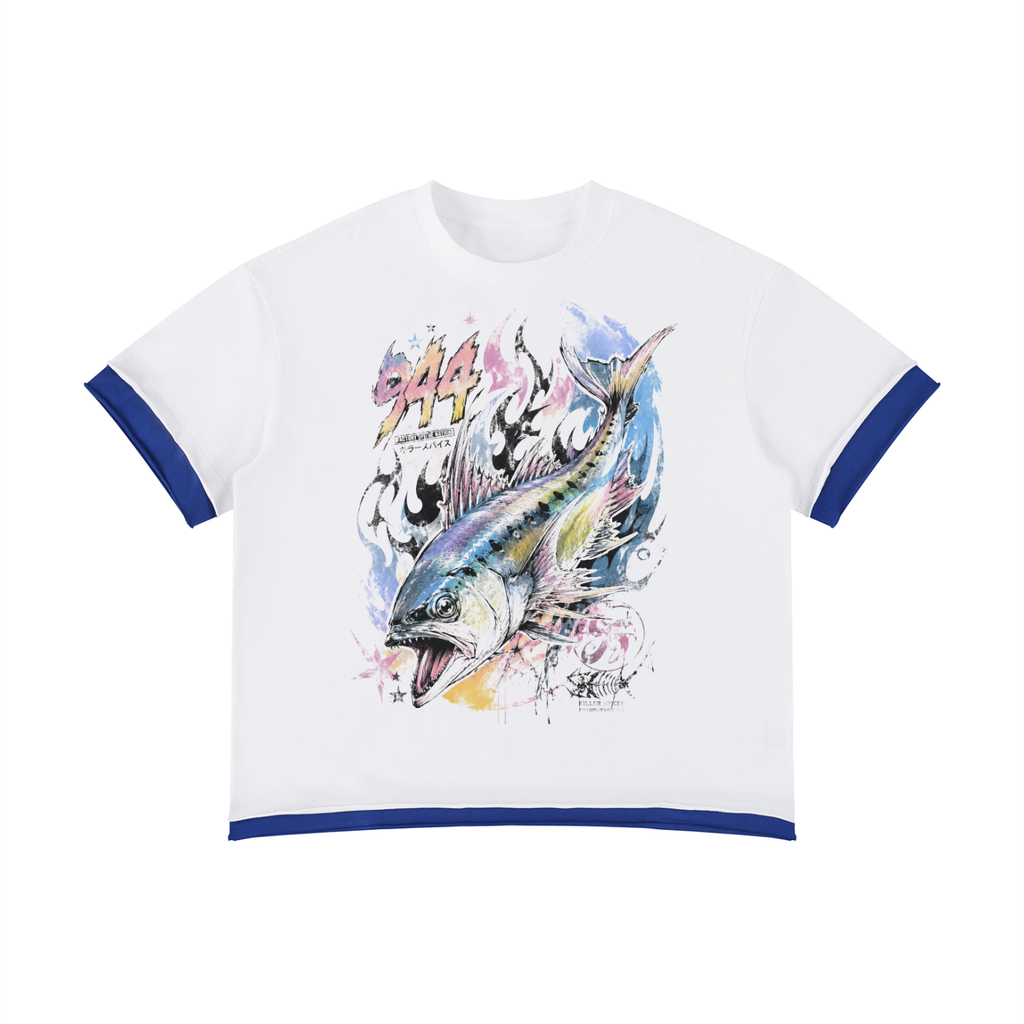 Unisex Boxy Color Block T-Shirt
