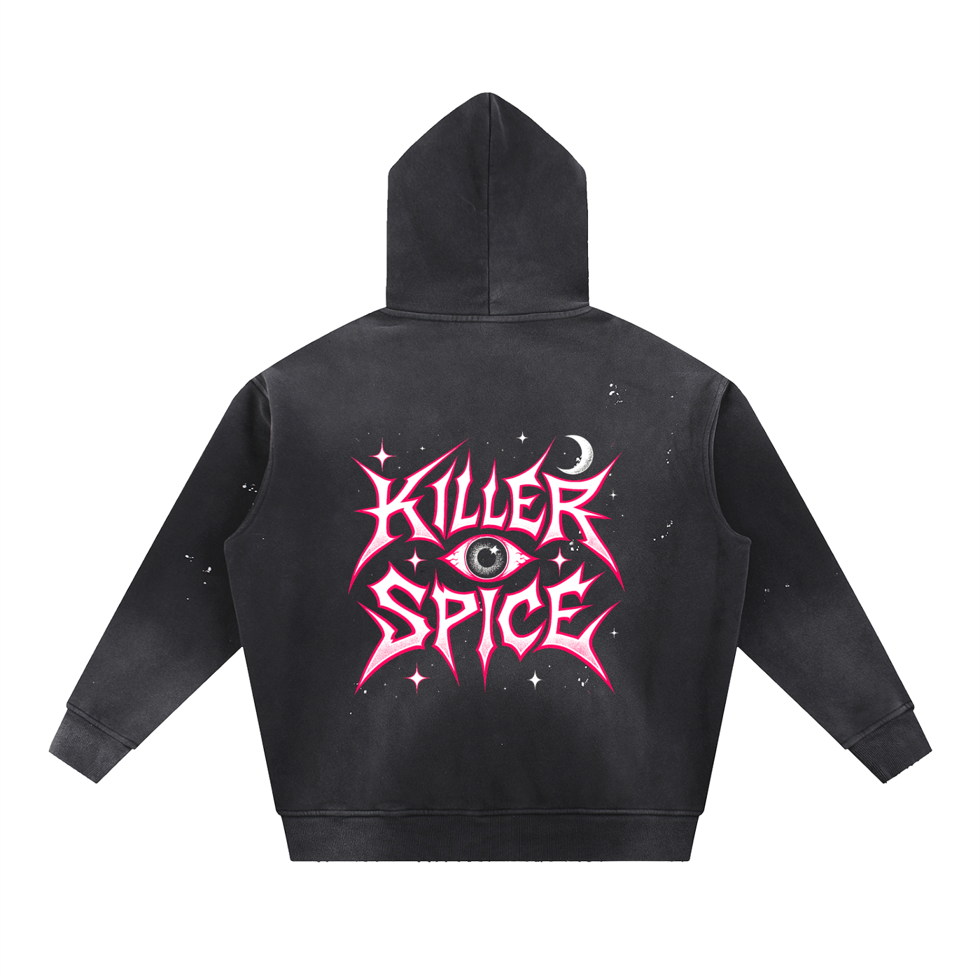 Vintage Washed Frayed Fleece Hoodie