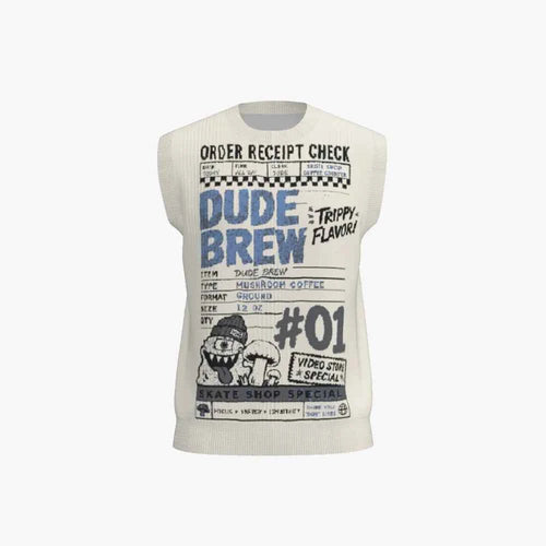 KXSPICE Dude Brew Receipt Merino Jacquard Vest - Killerspice