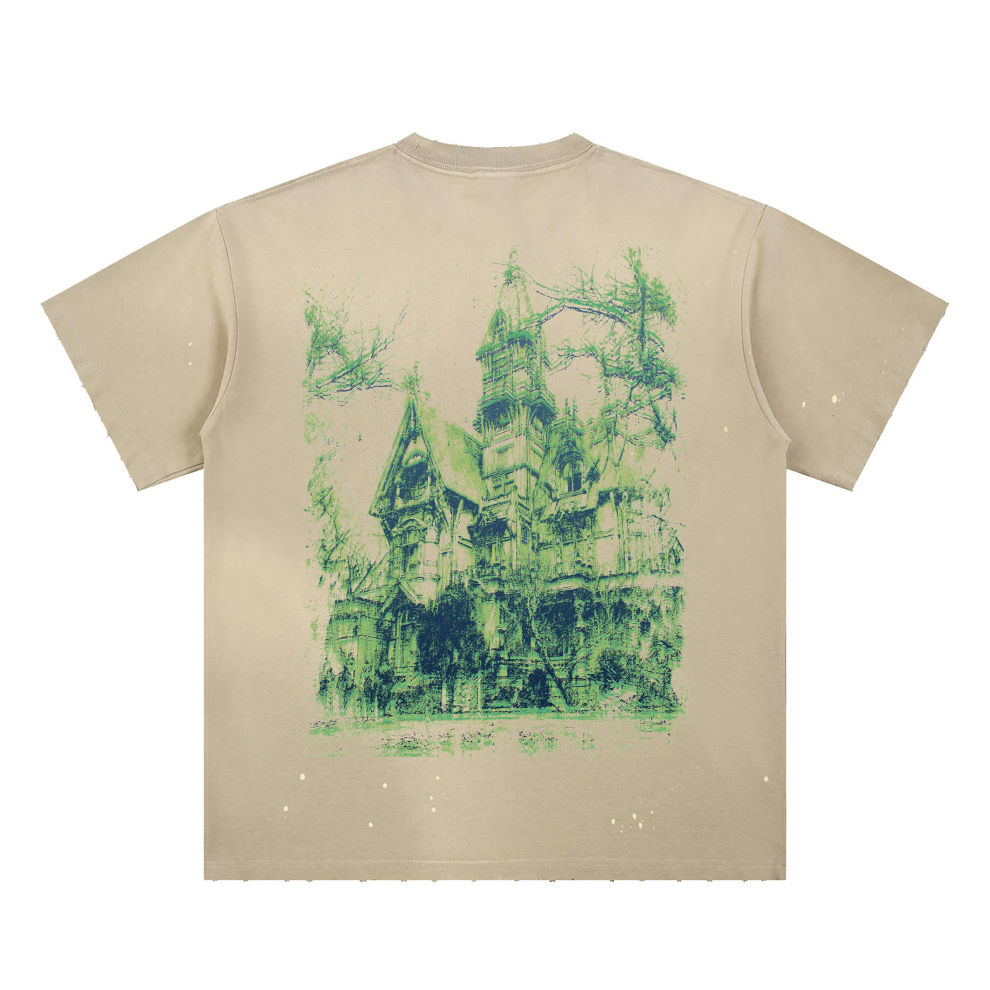 Hand-Frayed Sunfade Paint Splatter T-Shirt