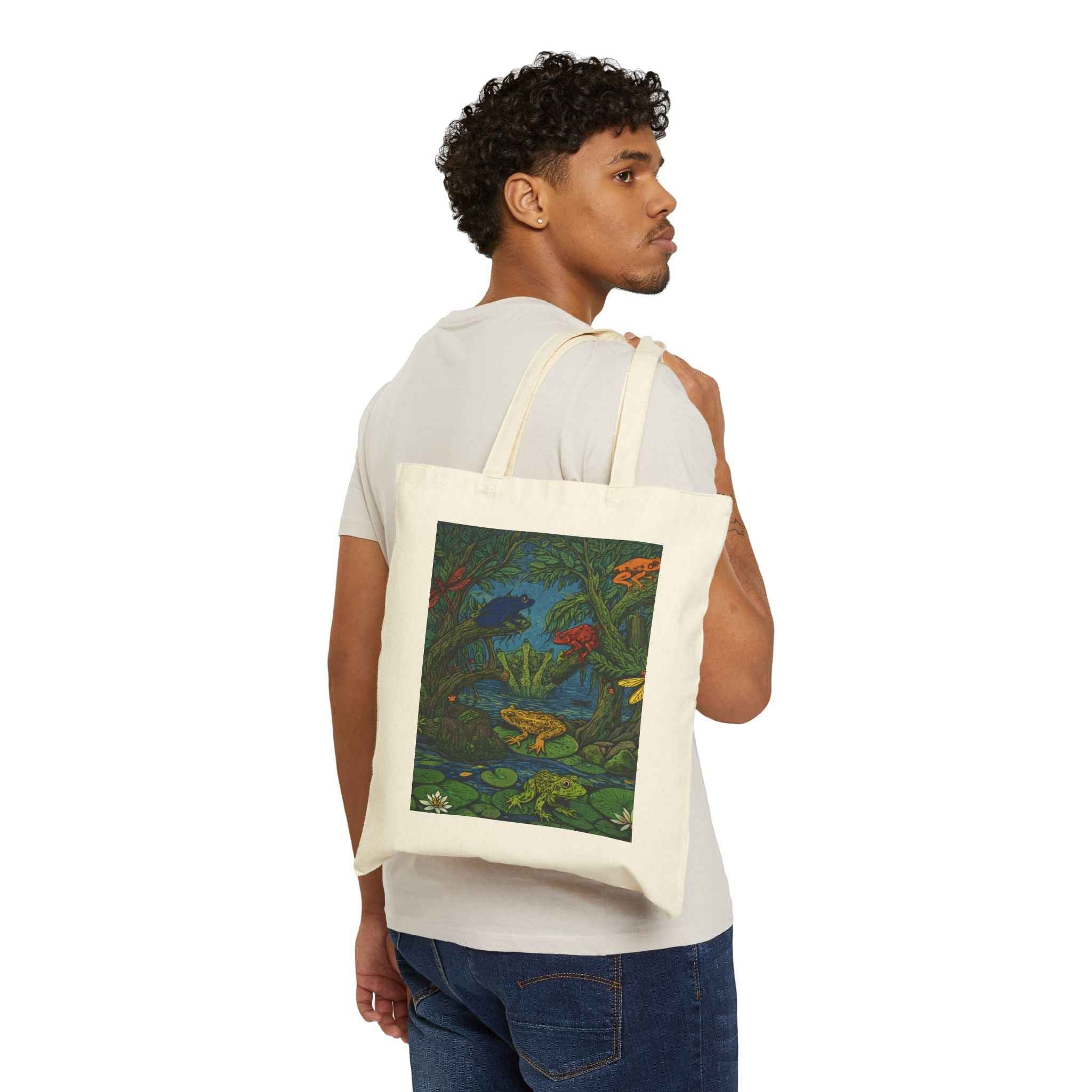 "The Frog" Cotton Canvas Tote Bag