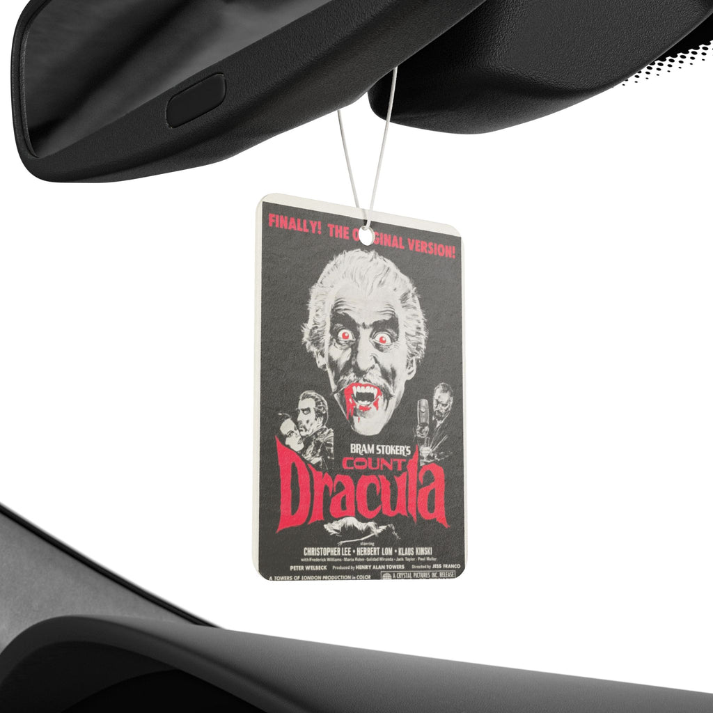 Dracula Poster Car Air Freshener — Retro Horror Vampire Scented Ornament