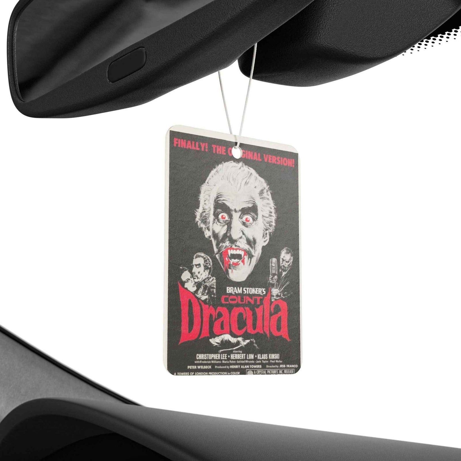 Dracula Poster Car Air Freshener — Retro Horror Vampire Scented Ornament