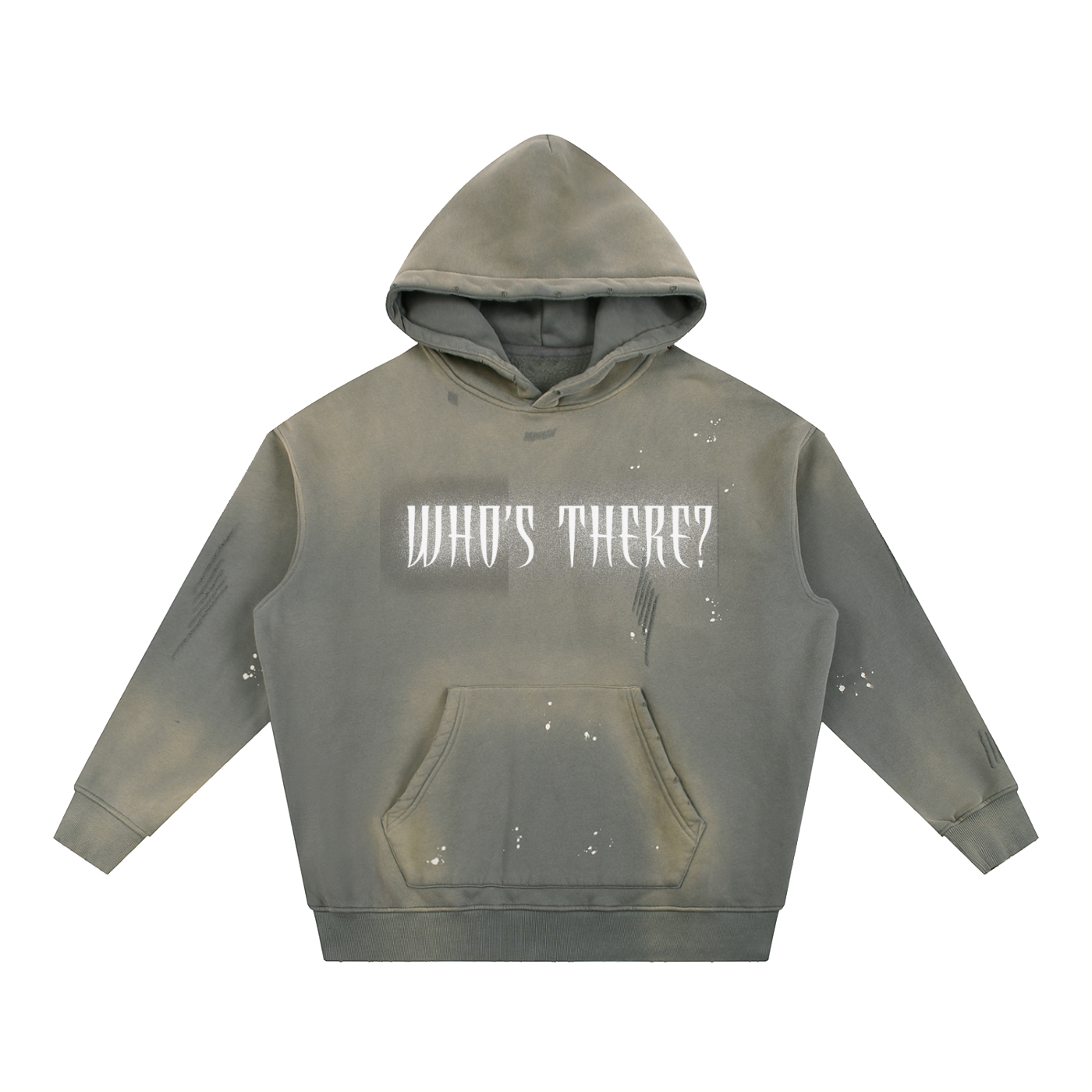 Vintage Washed Frayed Fleece Hoodie