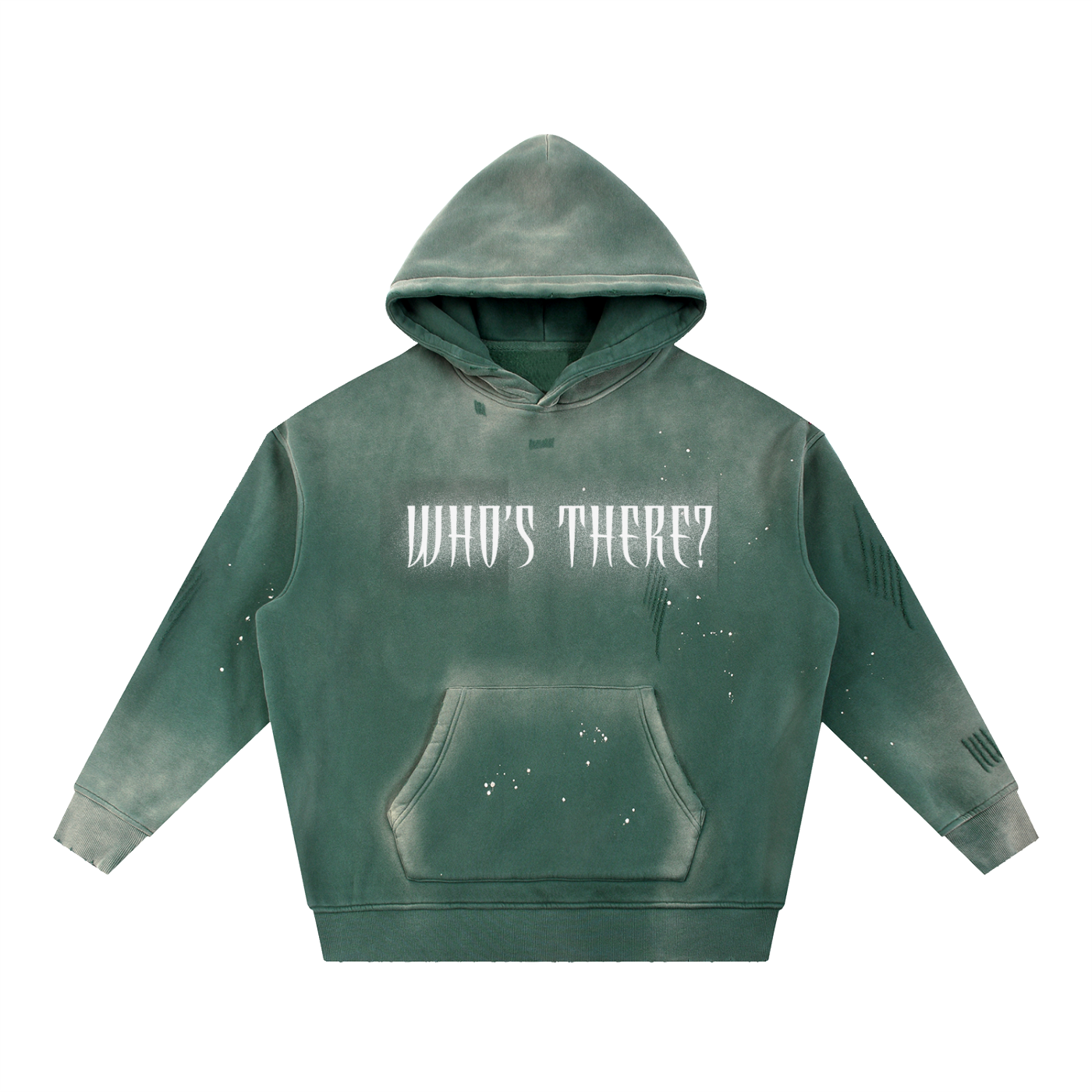 Vintage Washed Frayed Fleece Hoodie