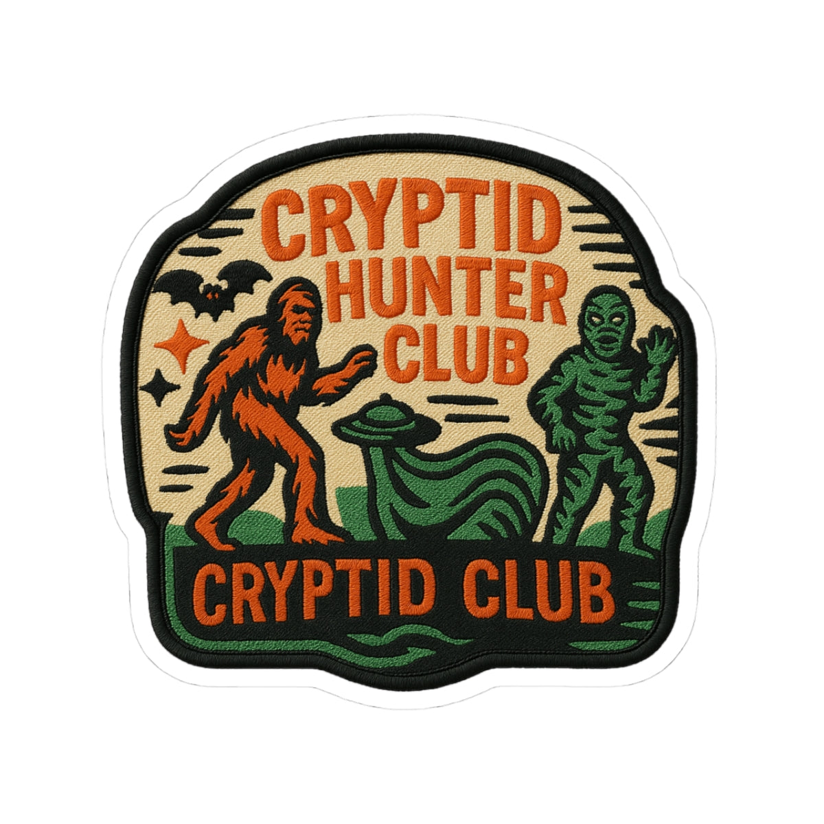 Cryptid Hunter Club Sticker — Sasquatch & Creature Hunting Kiss-Cut Sticker