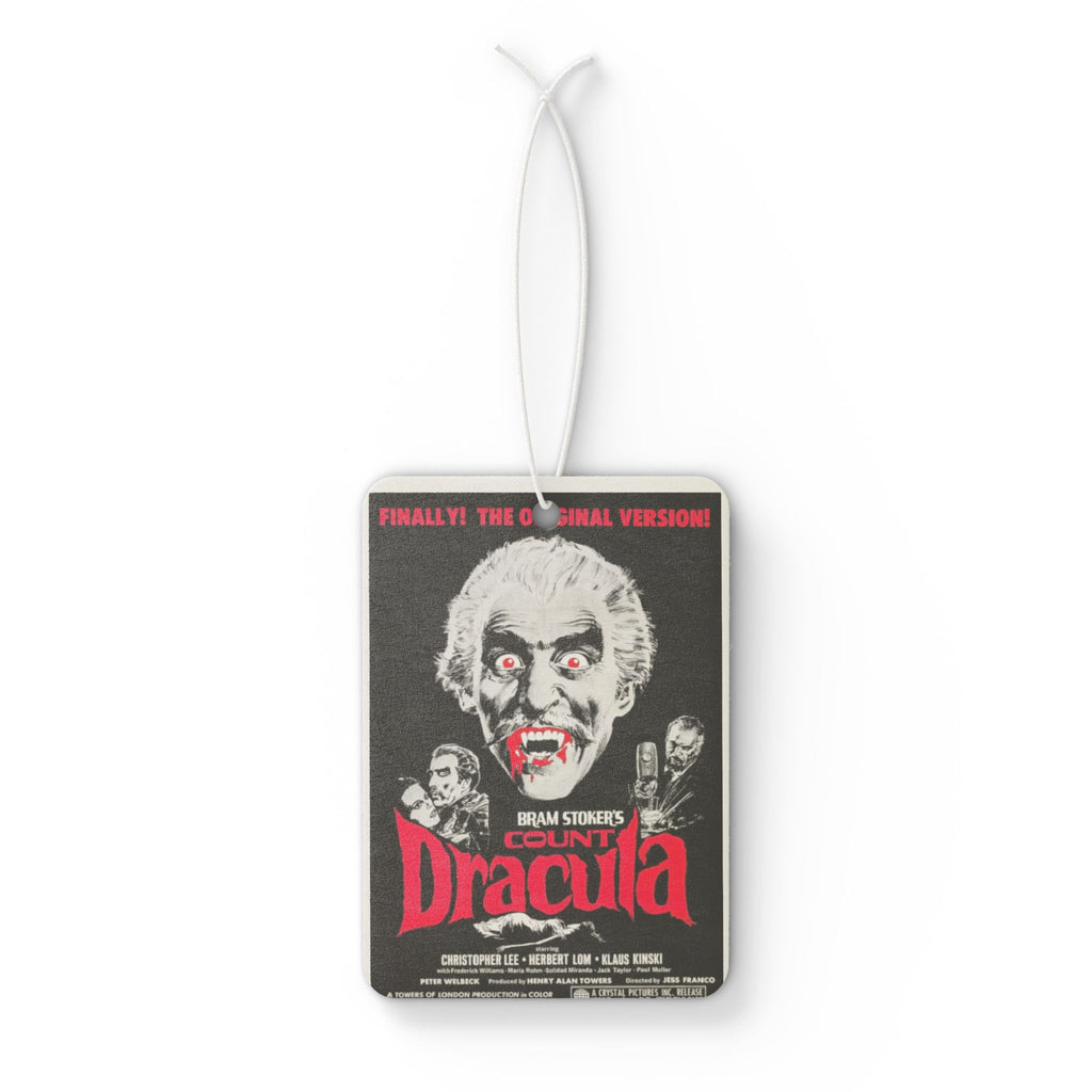 Dracula Poster Car Air Freshener — Retro Horror Vampire Scented Ornament