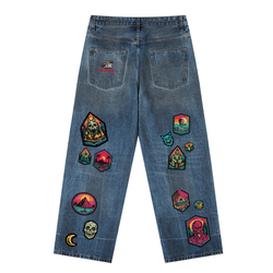 Vintage Wash Baggy Denim Jeans