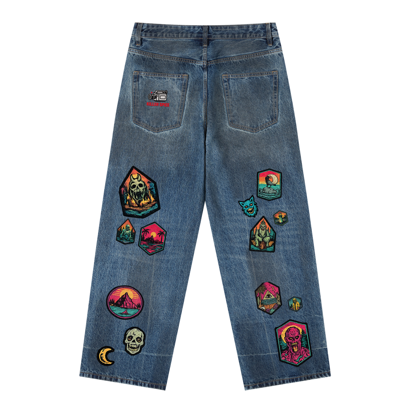 Vintage Wash Baggy Denim Jeans