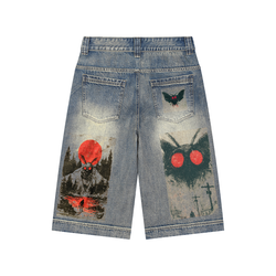 Vintage Wash Baggy Denim Shorts