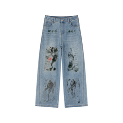 Women’s Vintage Wash High Rise Wide Leg Jeans