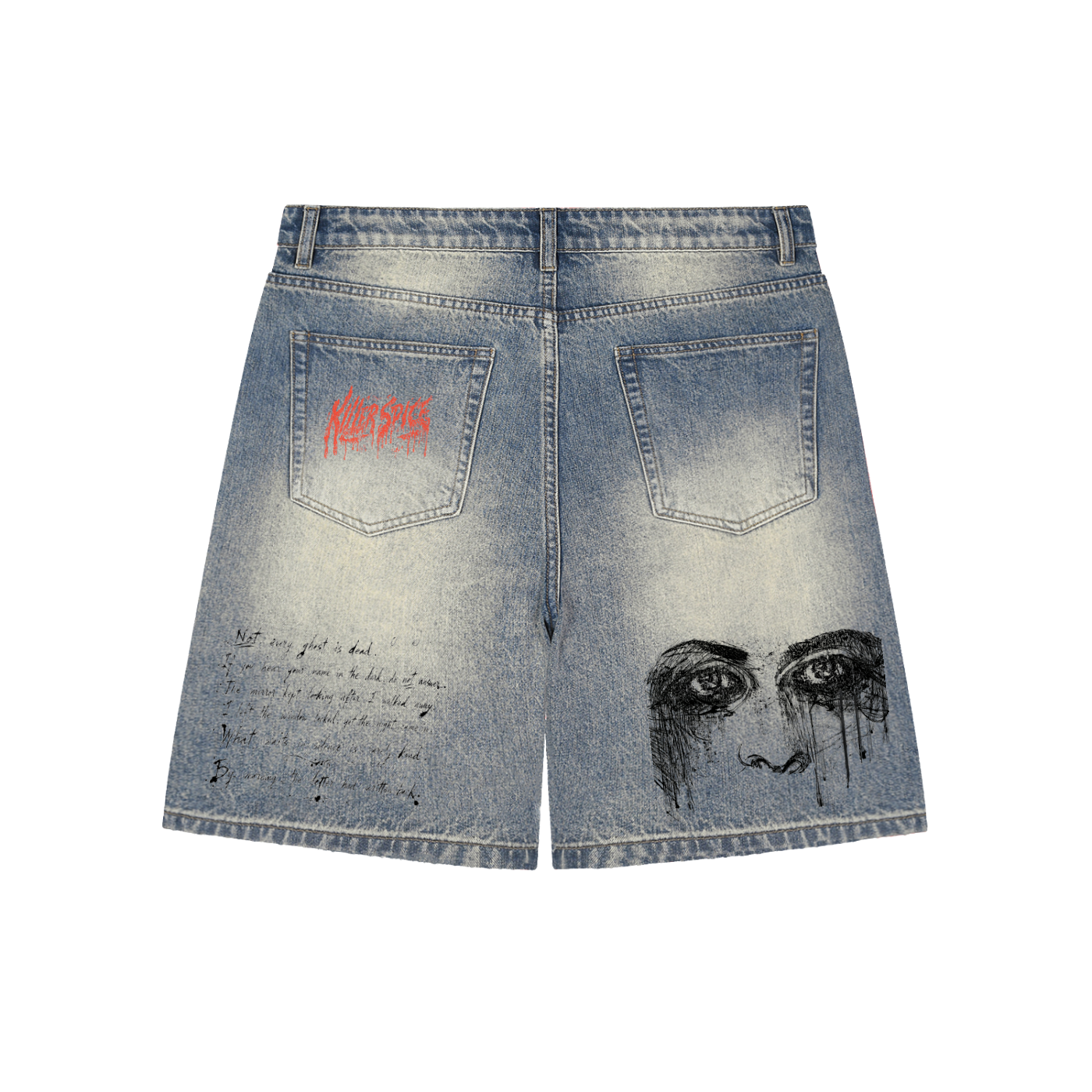 Faded Distressed Baggy Denim Shorts