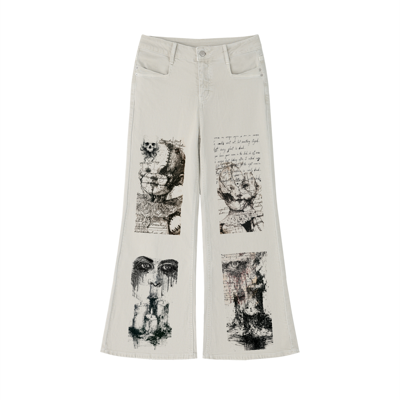 Women's Vintage Wash Flared Leg Jeans
