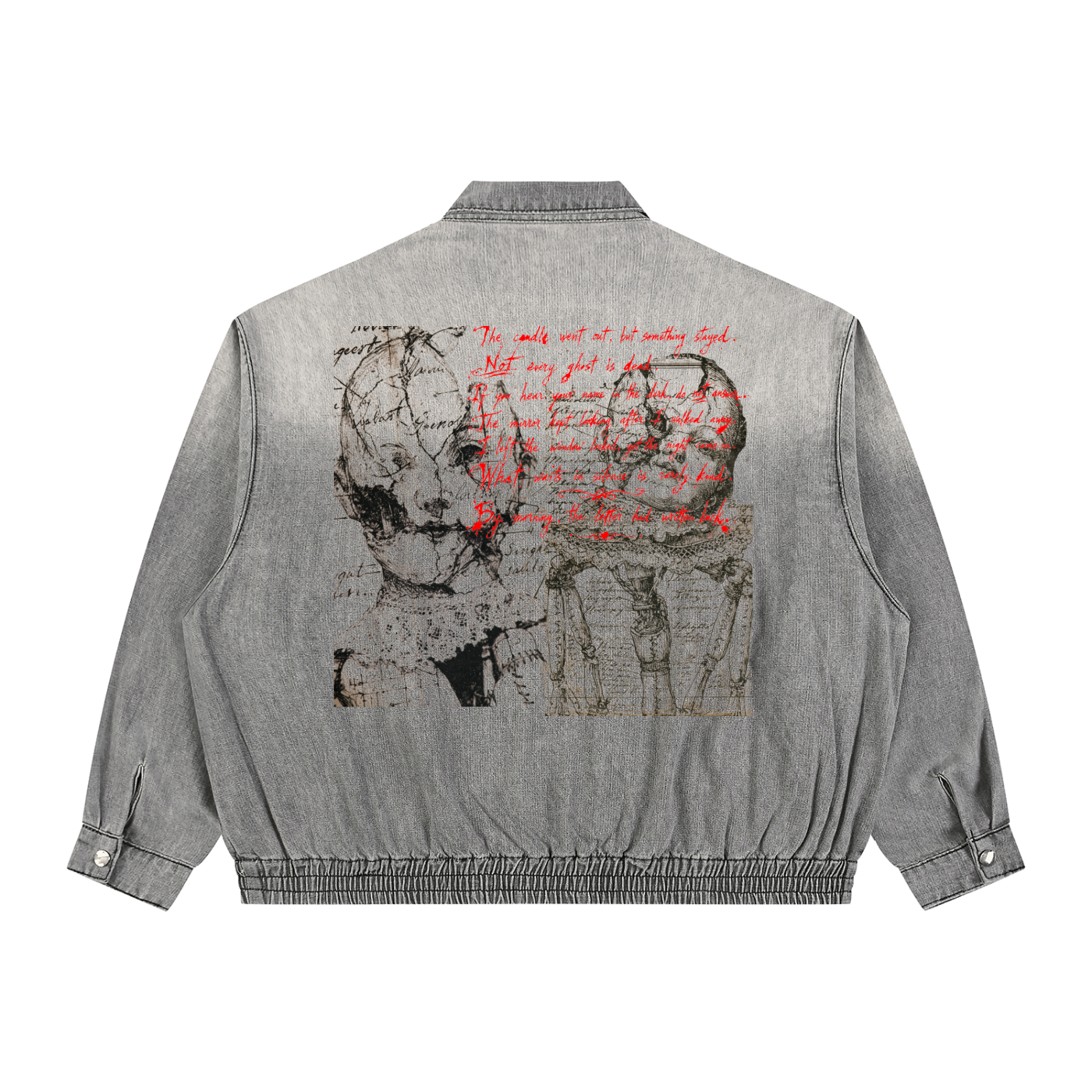 Unisex Vintage Wash Full-Zip Denim Jacket