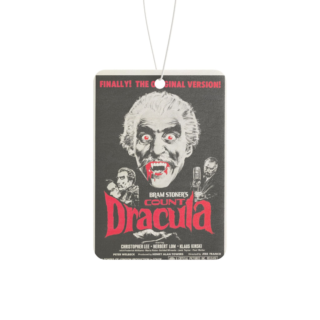 Dracula Poster Car Air Freshener — Retro Horror Vampire Scented Ornament