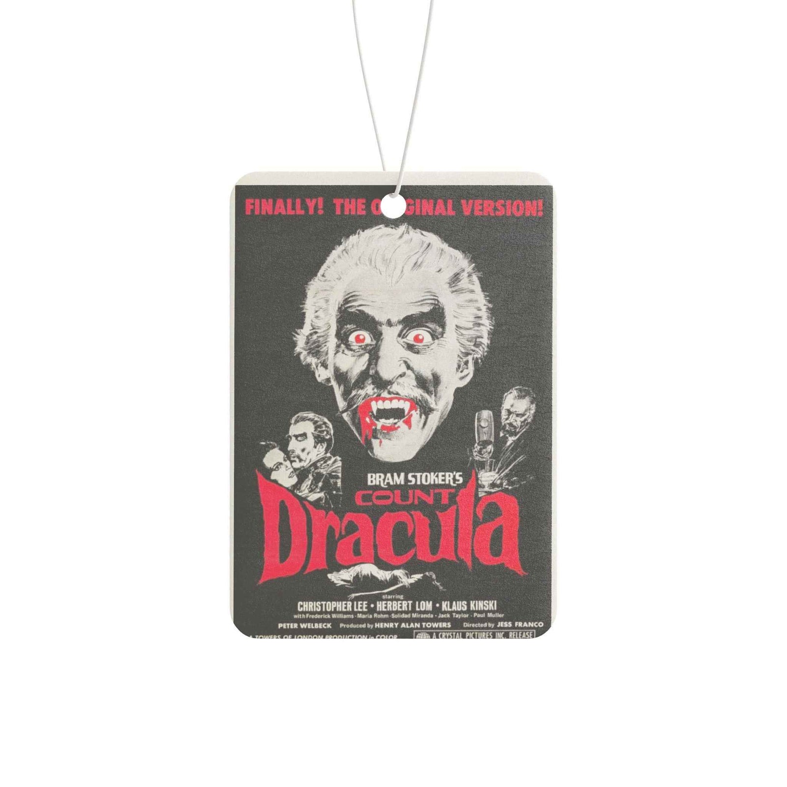 Dracula Poster Car Air Freshener — Retro Horror Vampire Scented Ornament