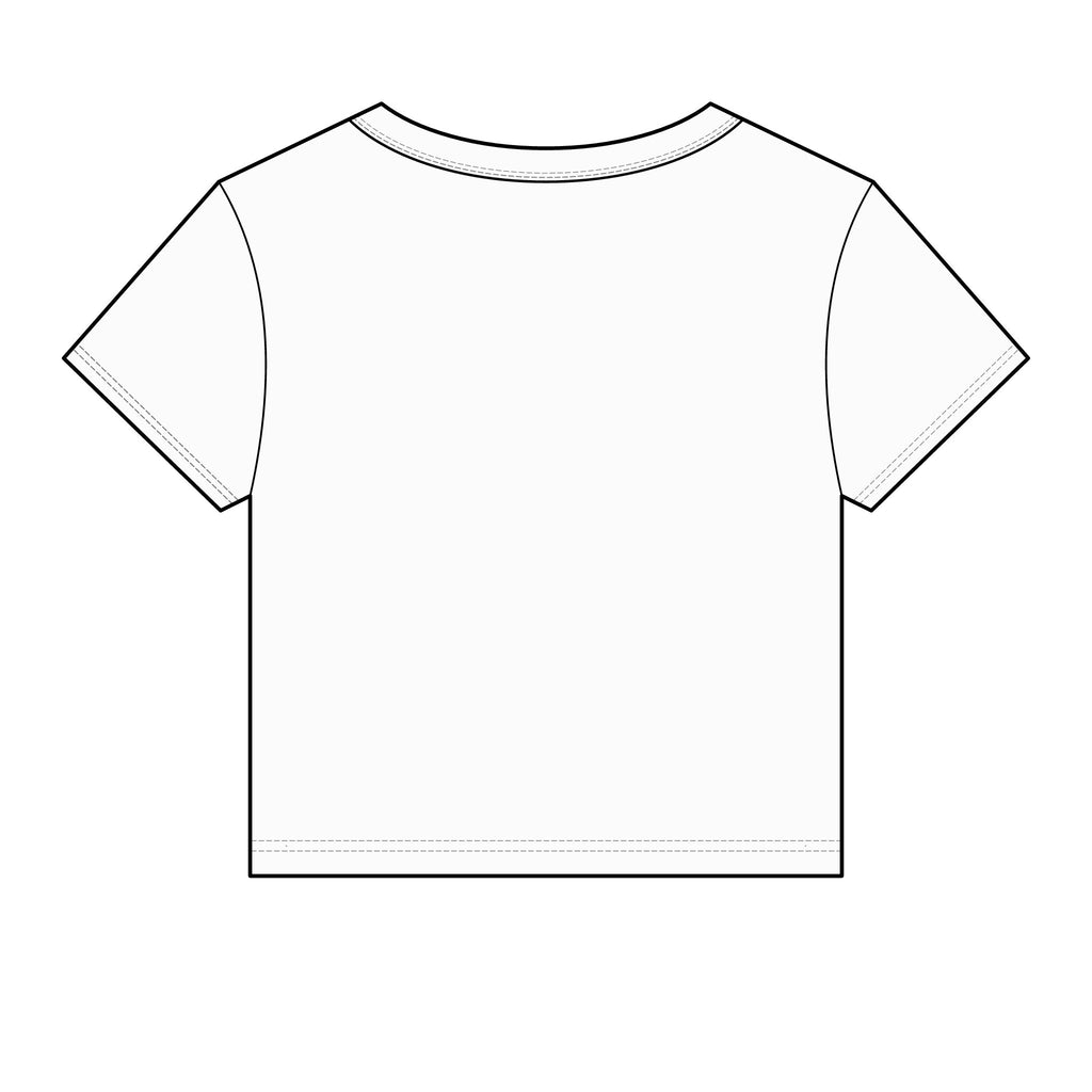 Mothman Embroidered Crop Top Women's Micro Rib Baby Tee