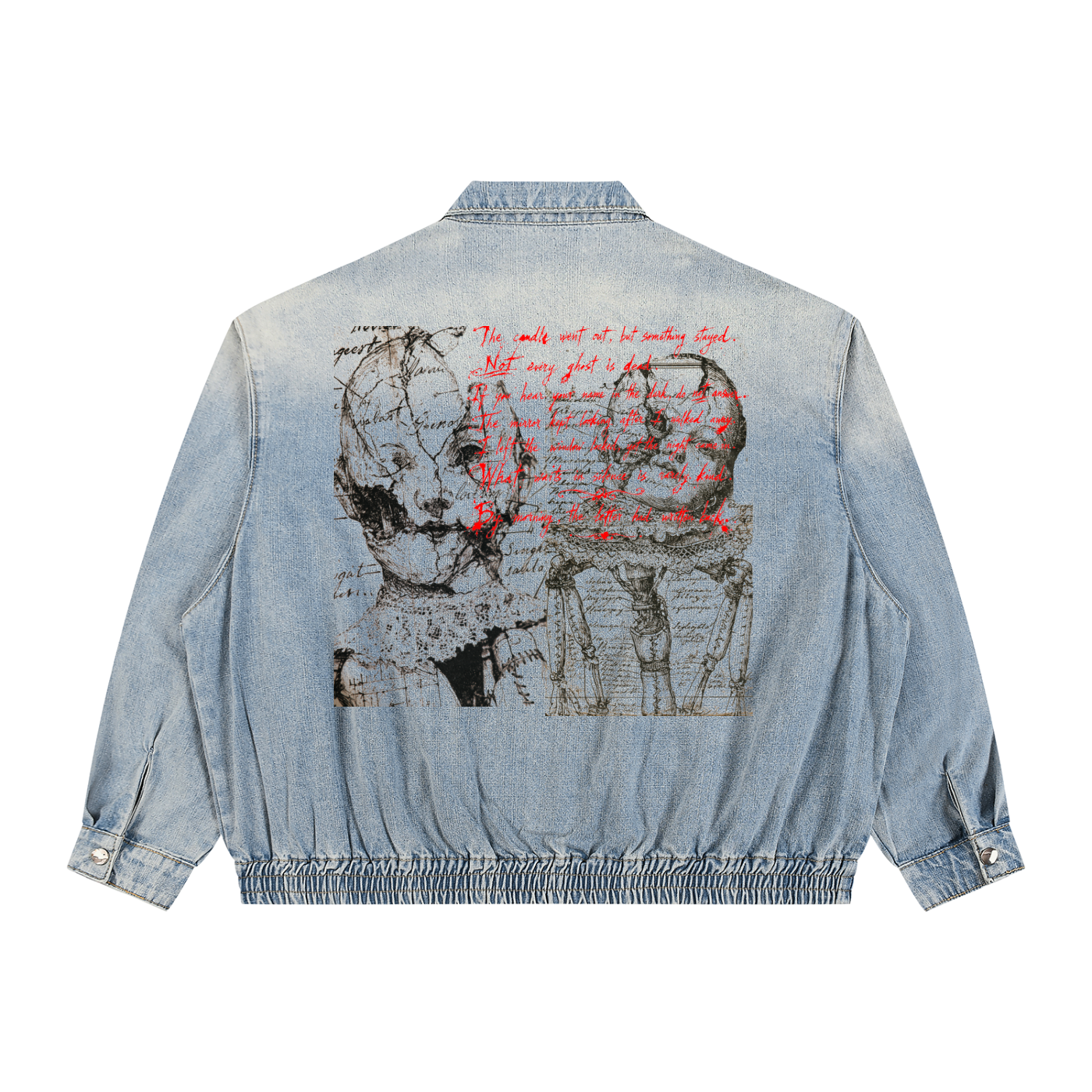 Unisex Vintage Wash Full-Zip Denim Jacket
