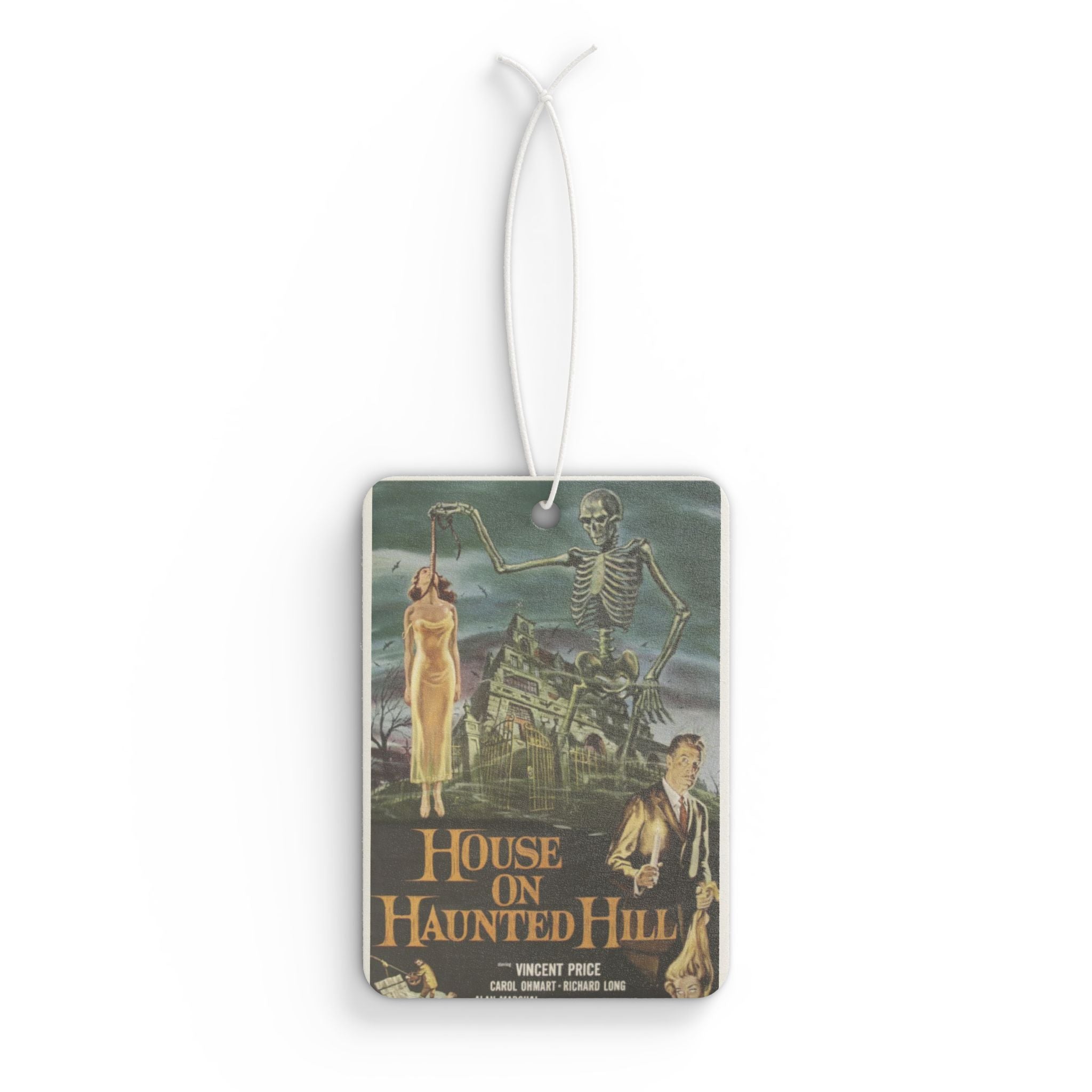 Haunted House Car Air Freshener — Vintage "House on Haunted Hill" Poster Scented Ornament