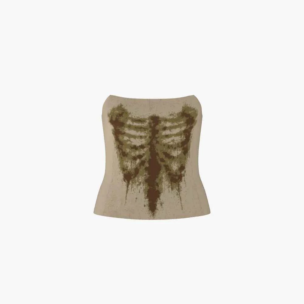 KXSPICE Death Spice Ribcage Jacquard Halter Top