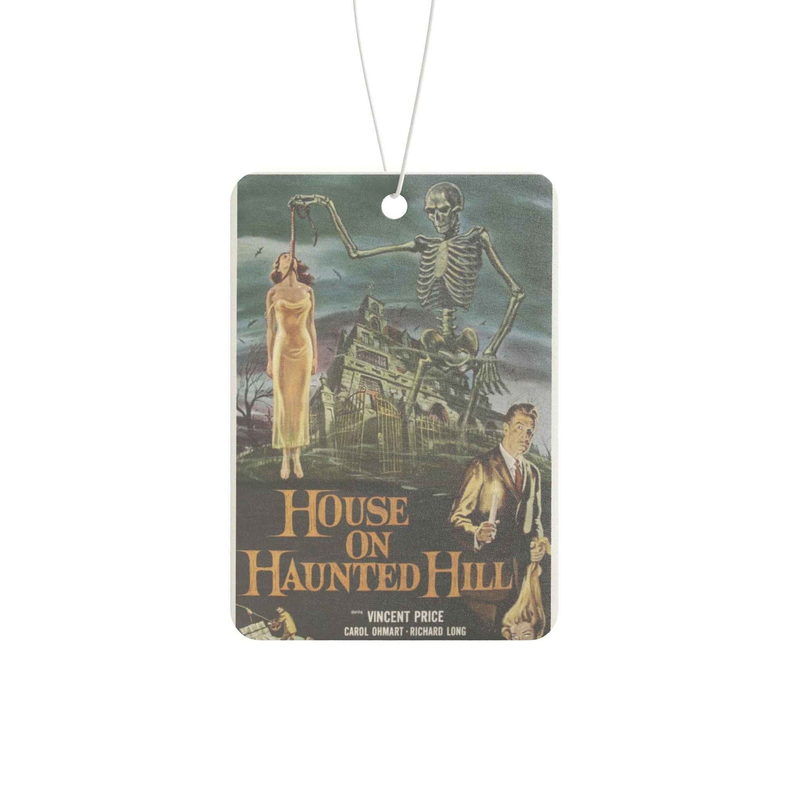 Haunted House Car Air Freshener — Vintage "House on Haunted Hill" Poster Scented Ornament