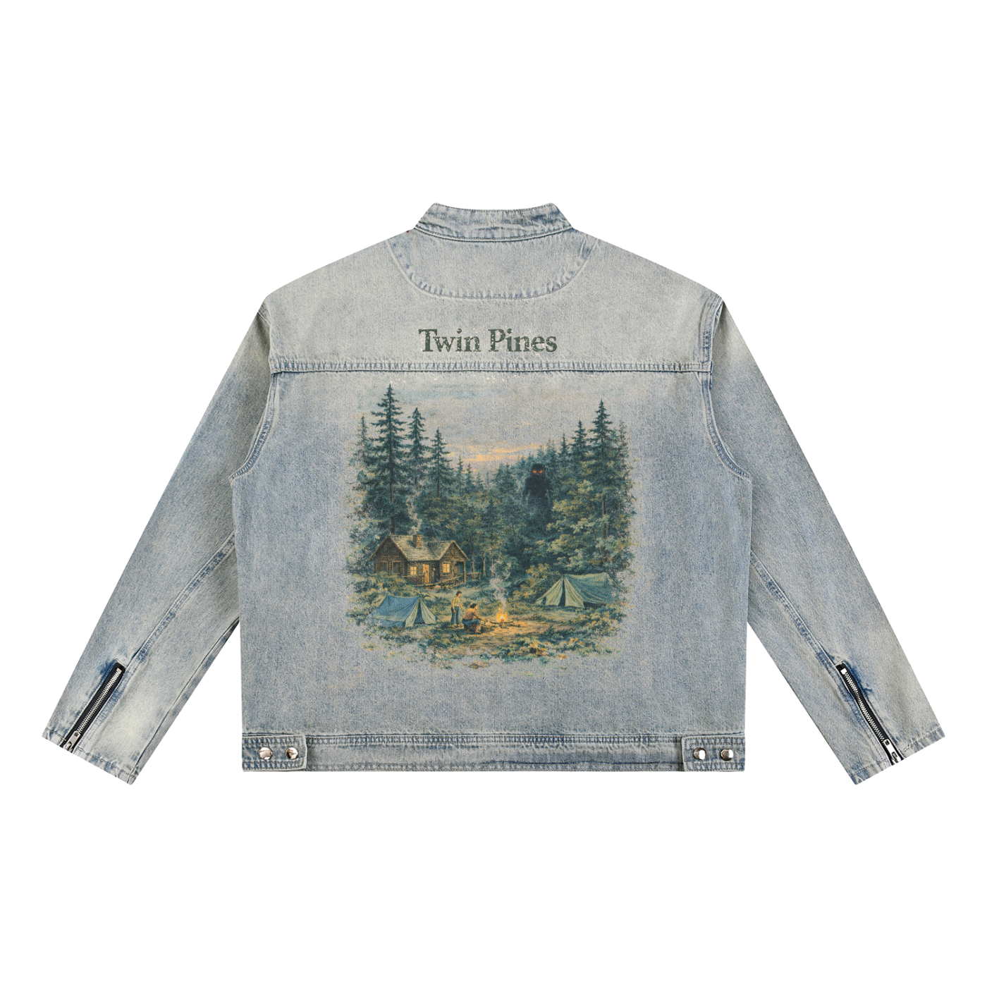 Vintage Wash Zip Denim Jacket