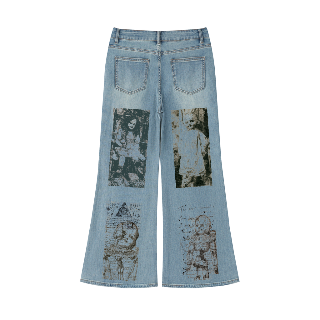 Women's Vintage Wash Flared Leg Jeans