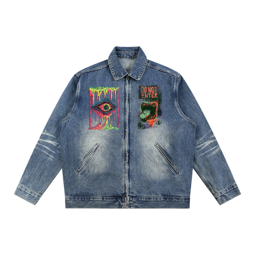Vintage Wash Zip Up Denim Jacket - Killerspice
