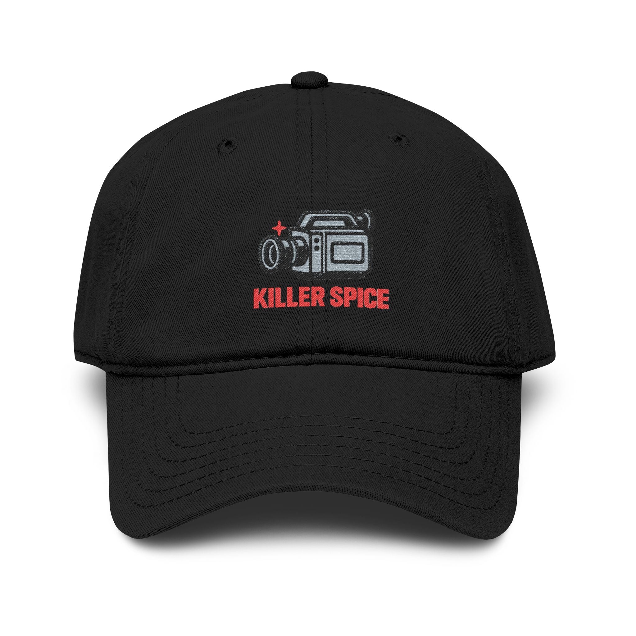 Vintage Camcorder Embroidered Cap - "Killer Spice" Retro Film Crew Hat