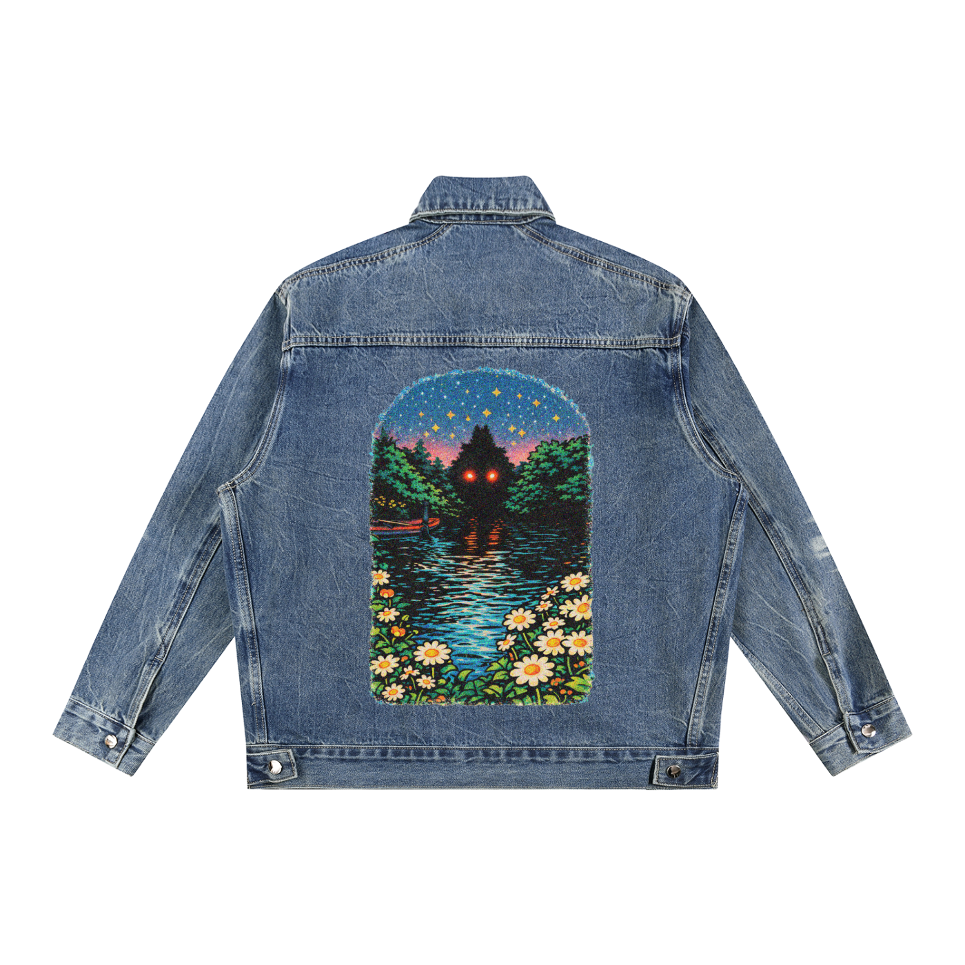 Color Myth Vintage Wash Zip Up Denim Jacket