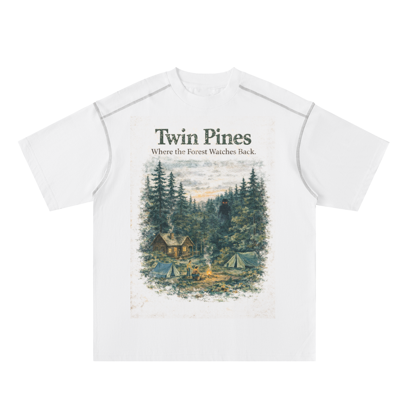 Oversized Contrast-Stitched Cotton Tee