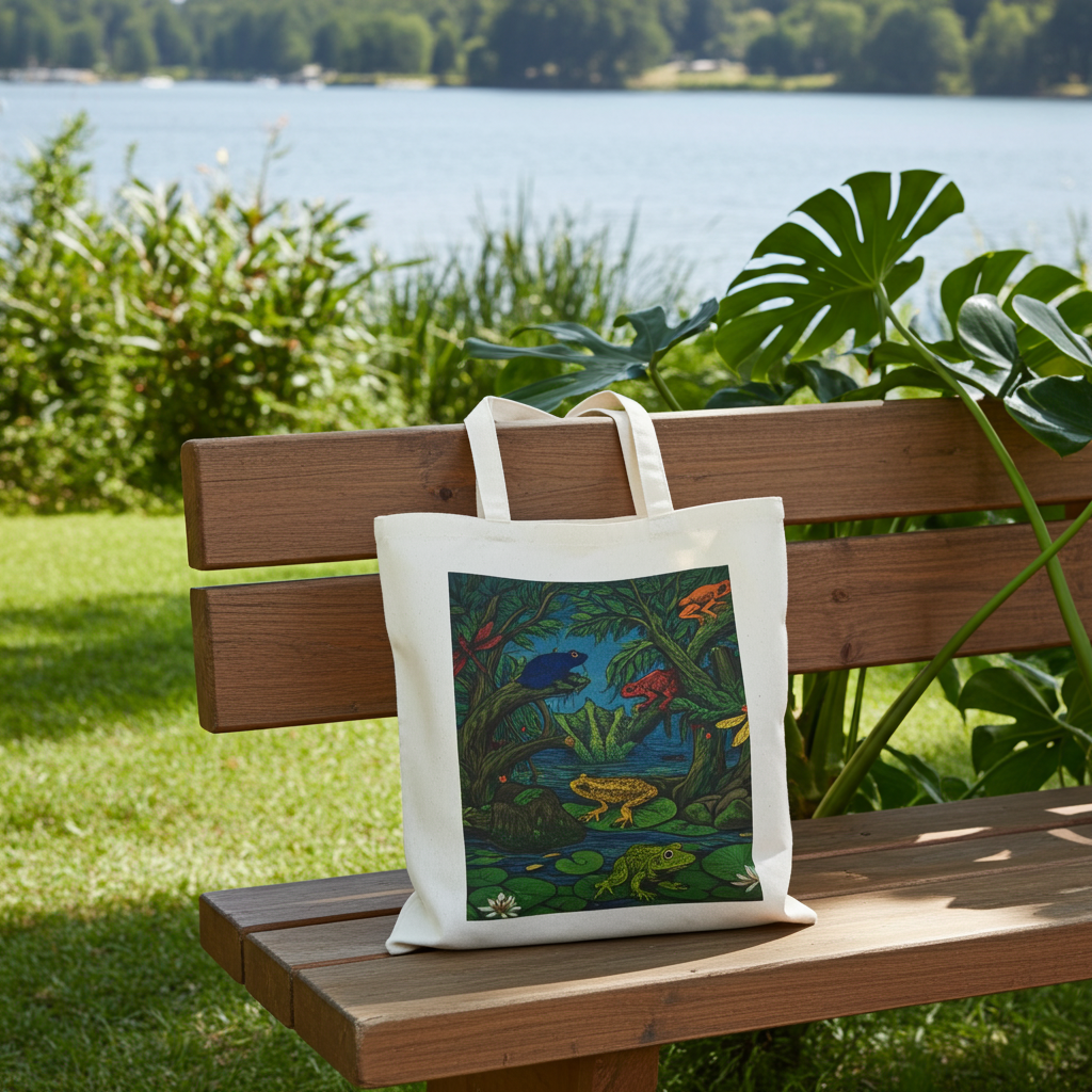 "The Frog" Cotton Canvas Tote Bag