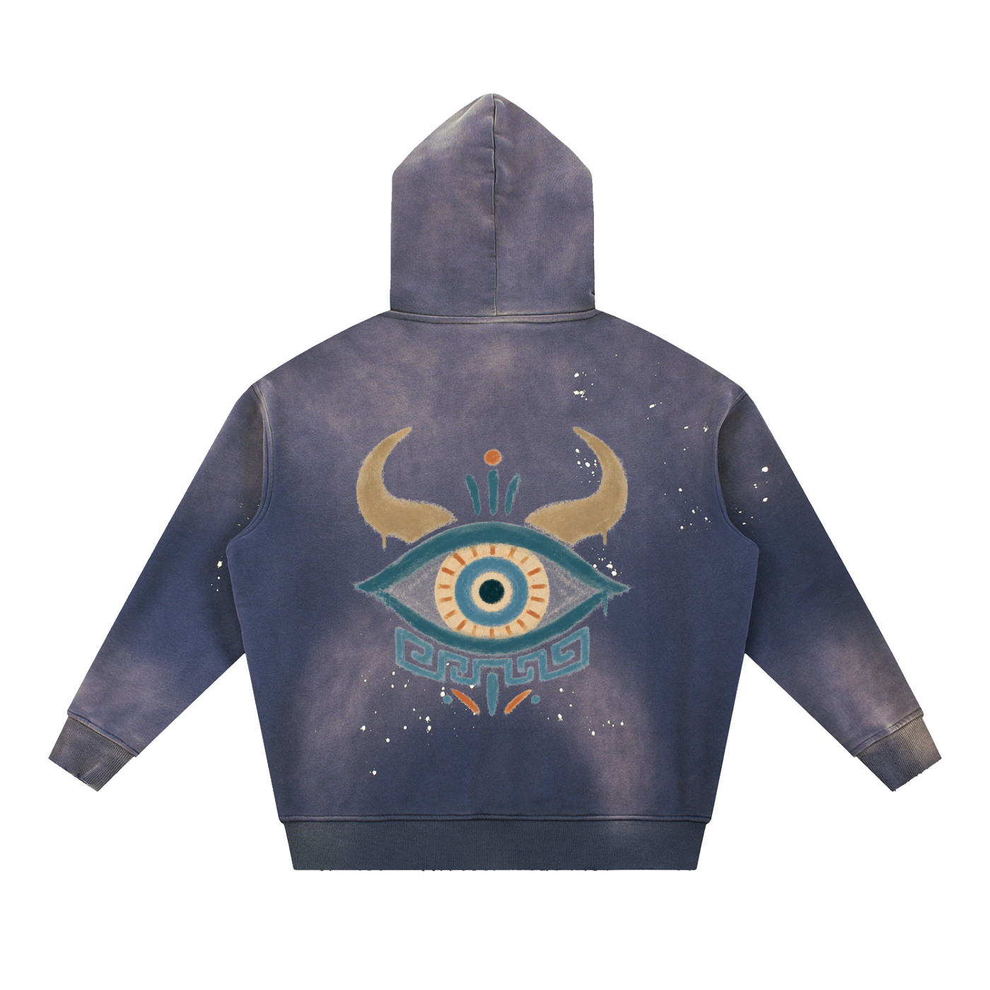 Vintage Washed Frayed Fleece Hoodie