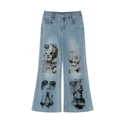 Women's Vintage Wash Flared Leg Jeans