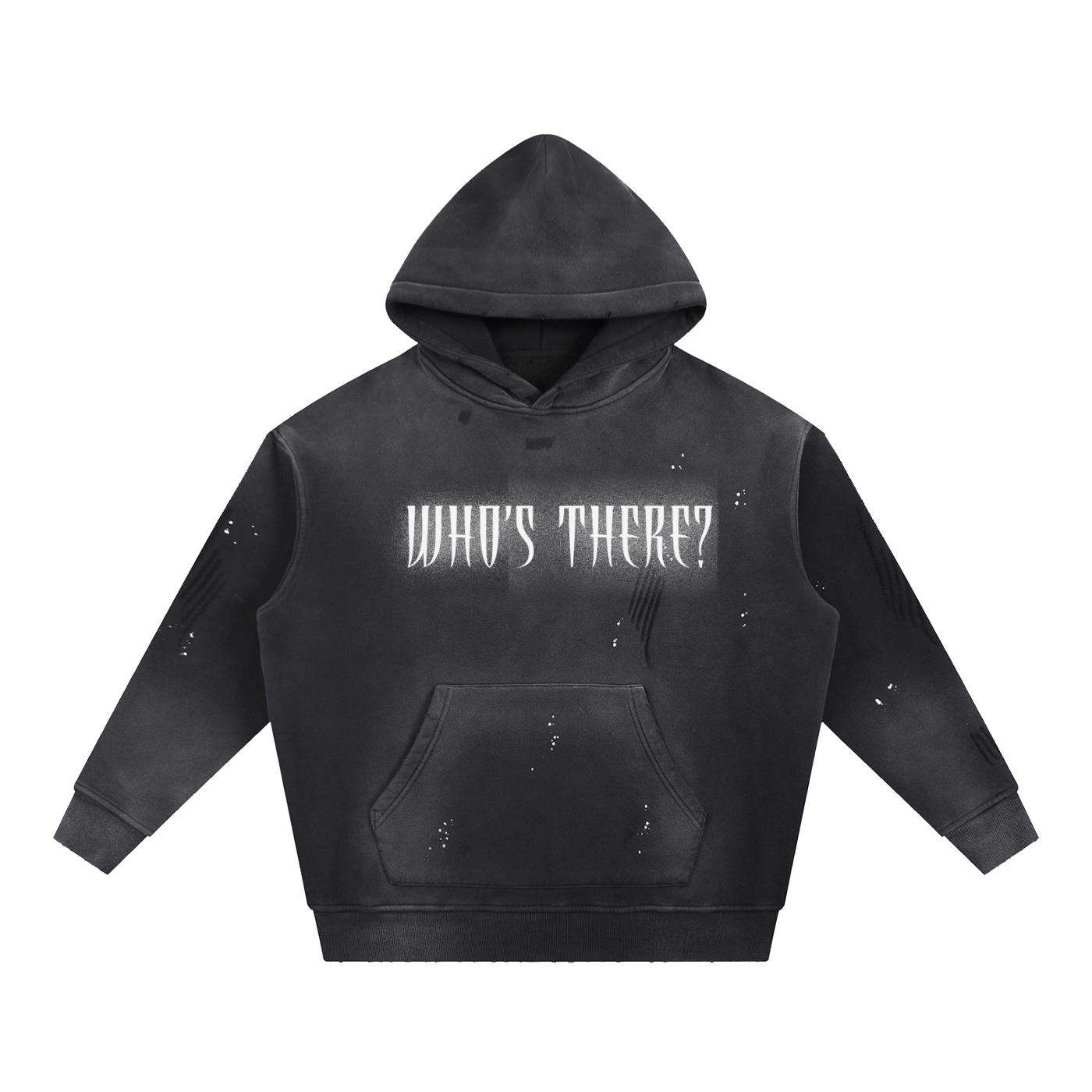 Vintage Washed Frayed Fleece Hoodie