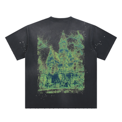 Hand-Frayed Sunfade Paint Splatter T-Shirt