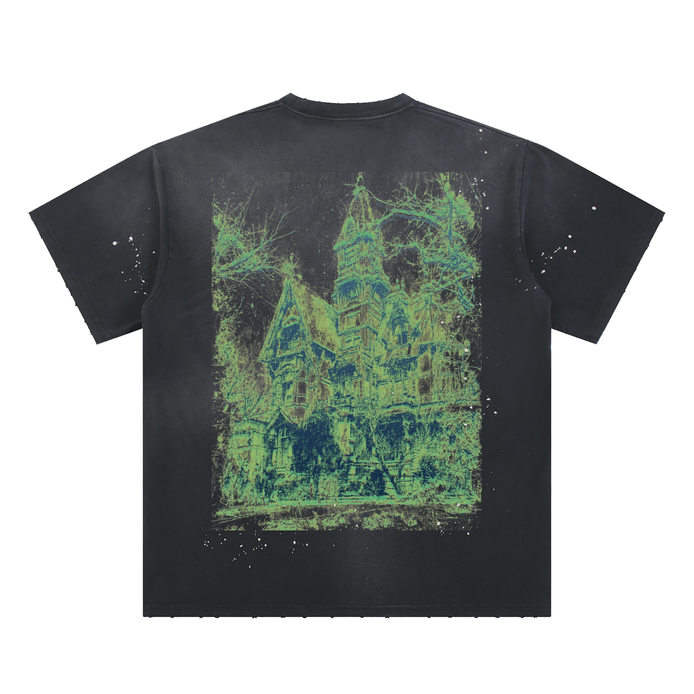 Hand-Frayed Sunfade Paint Splatter T-Shirt