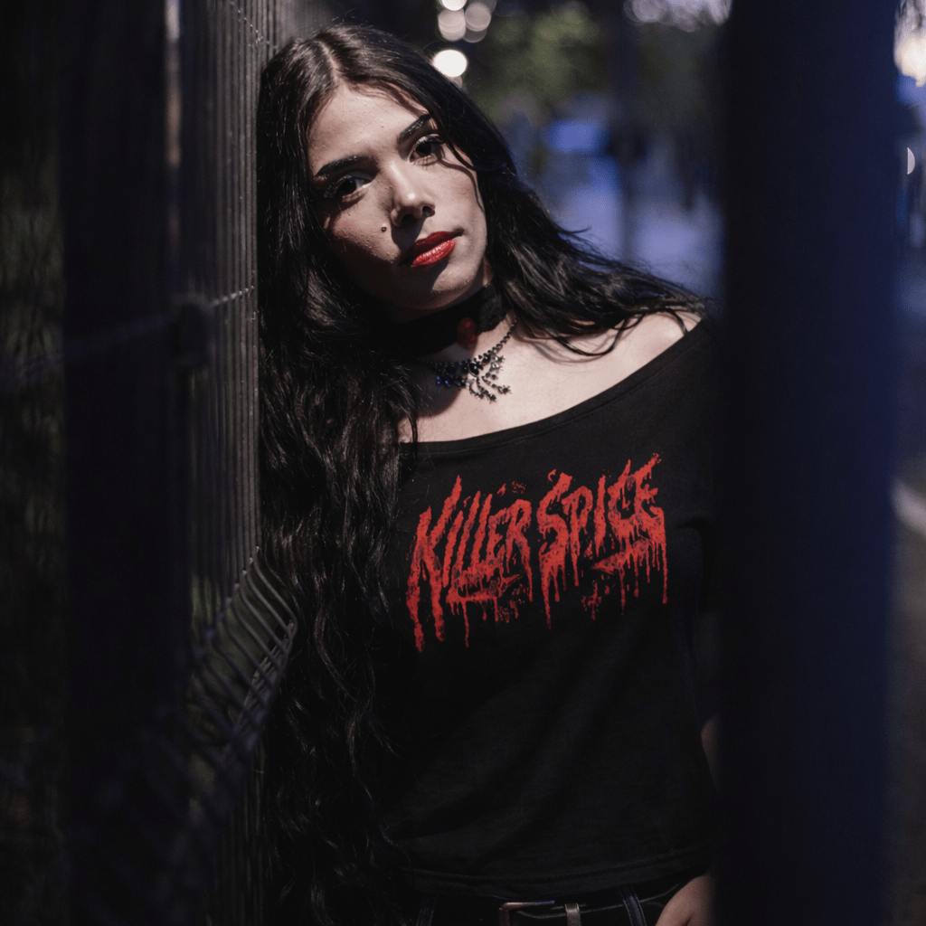 Bloodscript Wide Neck Tee - KillerspiceKiller SpiceKillerspiceBlack