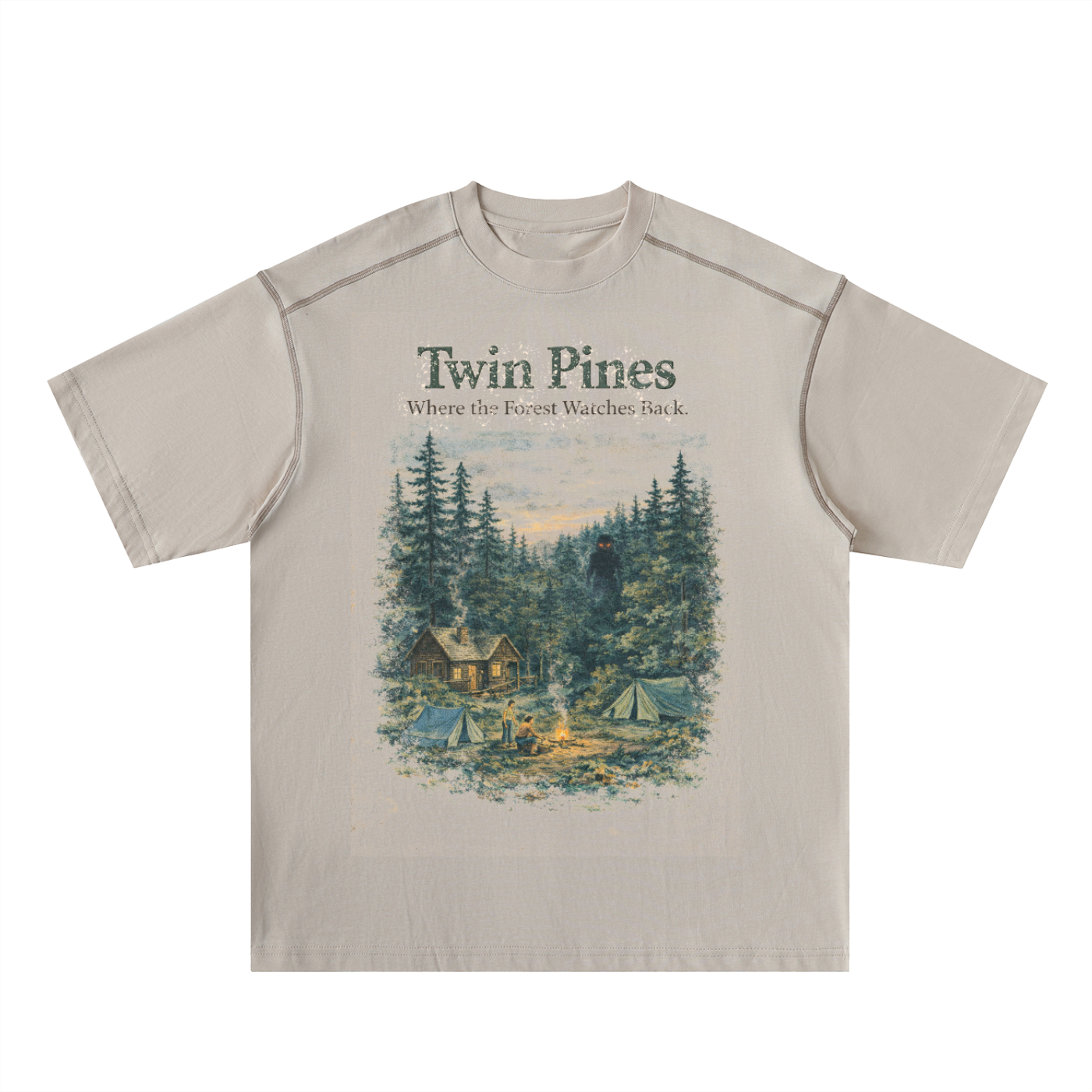 Oversized Contrast-Stitched Cotton Tee