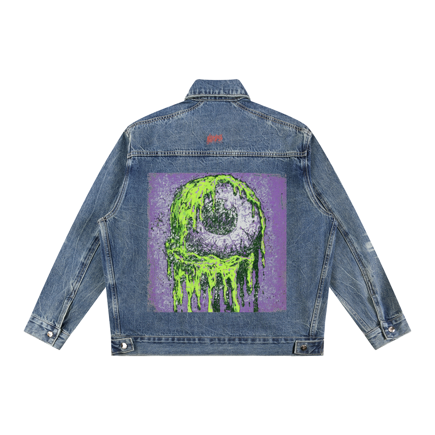 Vintage Wash Zip Up Denim Jacket