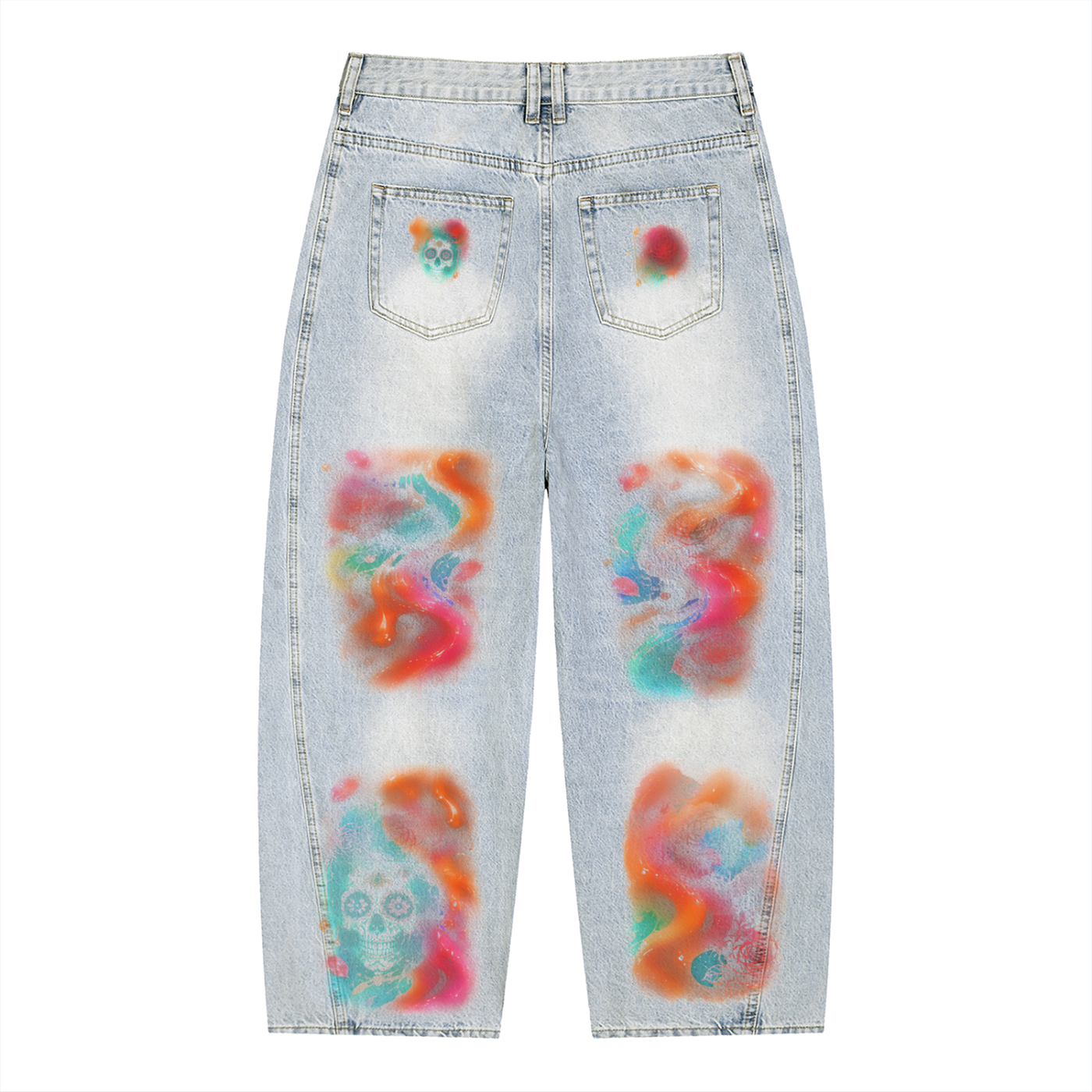 Men's Vintage Wash Sunfade Barrel Leg Jeans