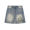 Faded Distressed Baggy Denim Shorts
