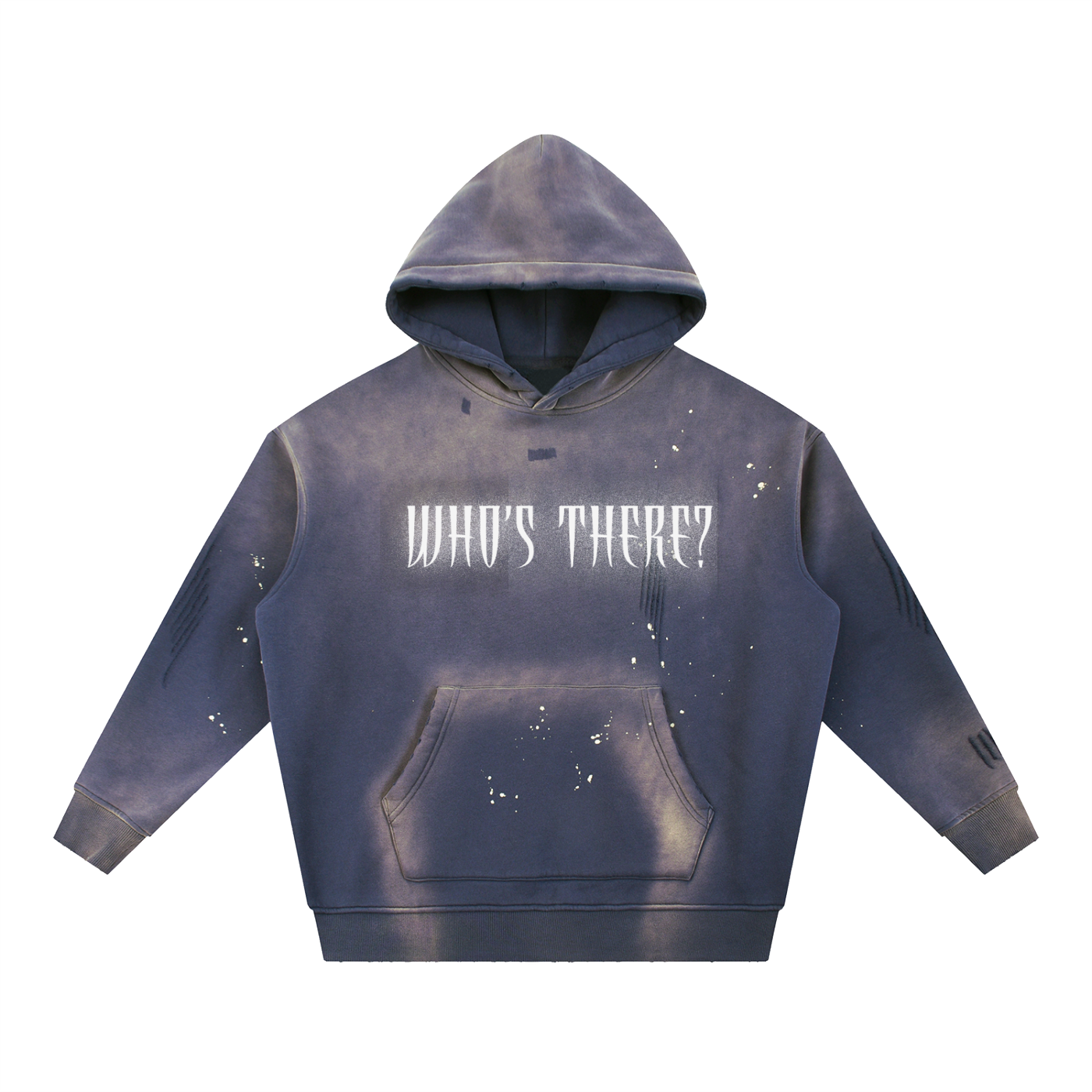 Vintage Washed Frayed Fleece Hoodie