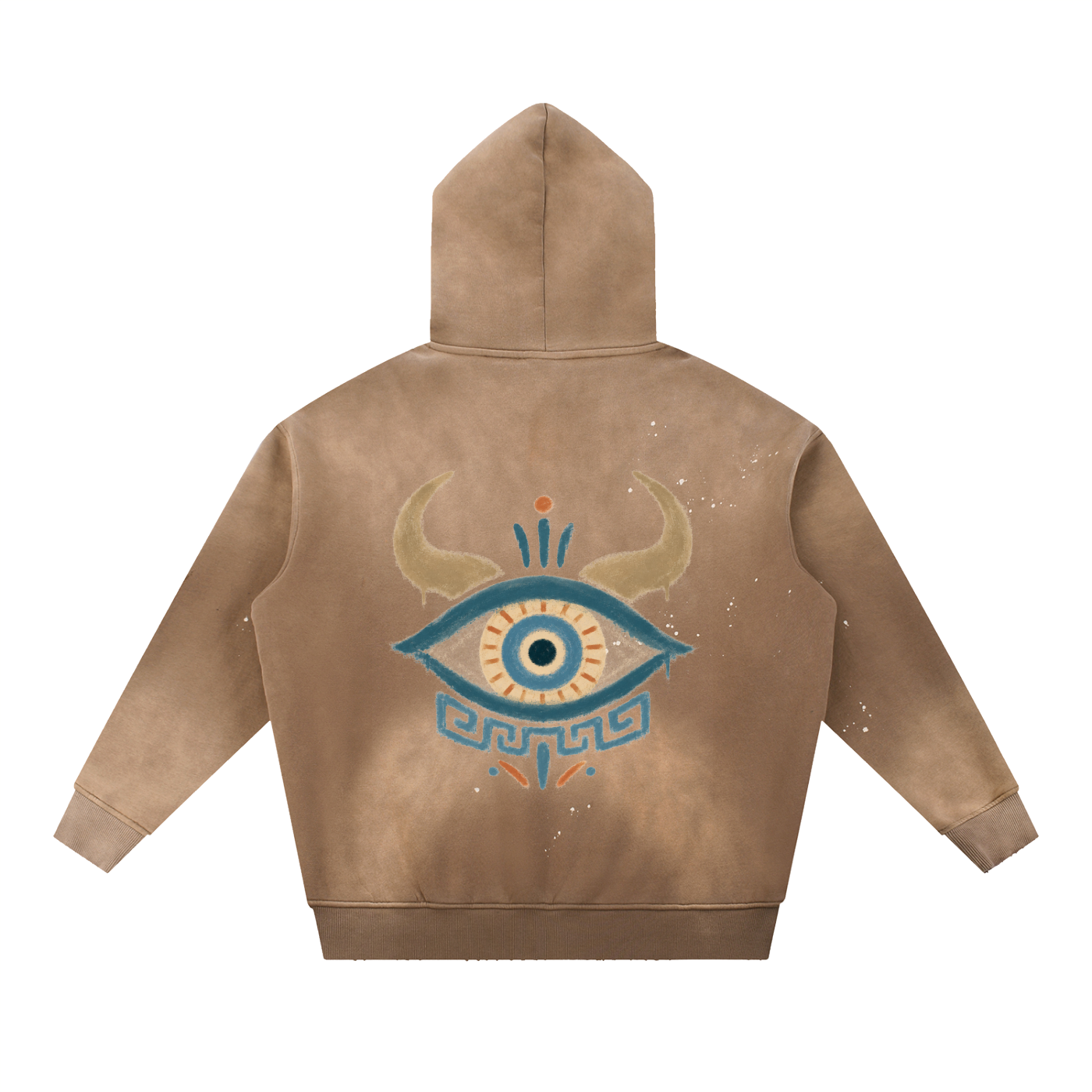 Vintage Washed Frayed Fleece Hoodie