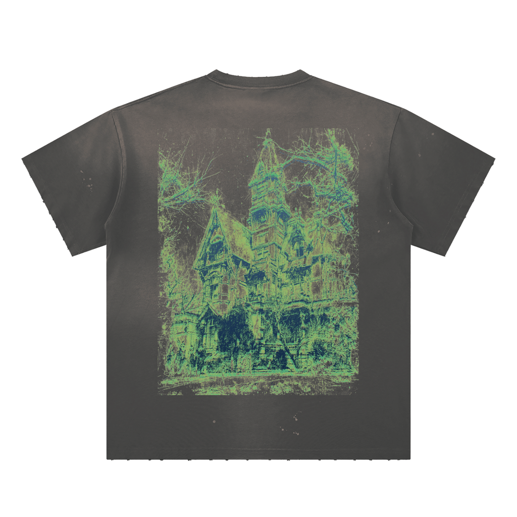 Hand-Frayed Sunfade Paint Splatter T-Shirt
