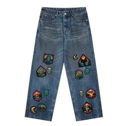 Vintage Wash Baggy Denim Jeans
