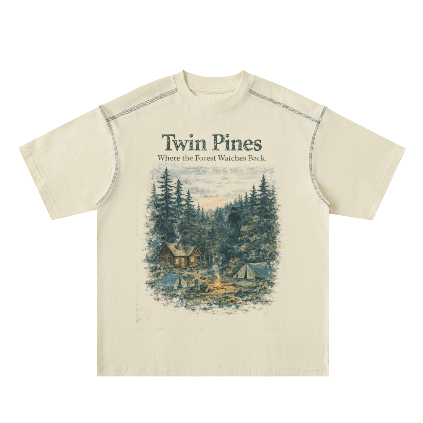 Twin Pines | Oversized Cotton Tee - KillerspiceKiller SpiceKillerspiceMild Apricot