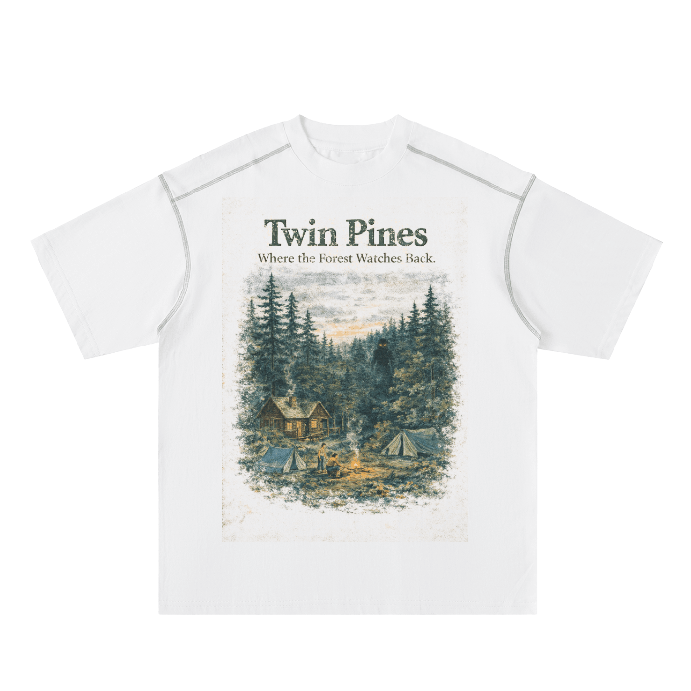 Twin Pines | Oversized Cotton Tee - KillerspiceKiller SpiceKillerspiceWhite