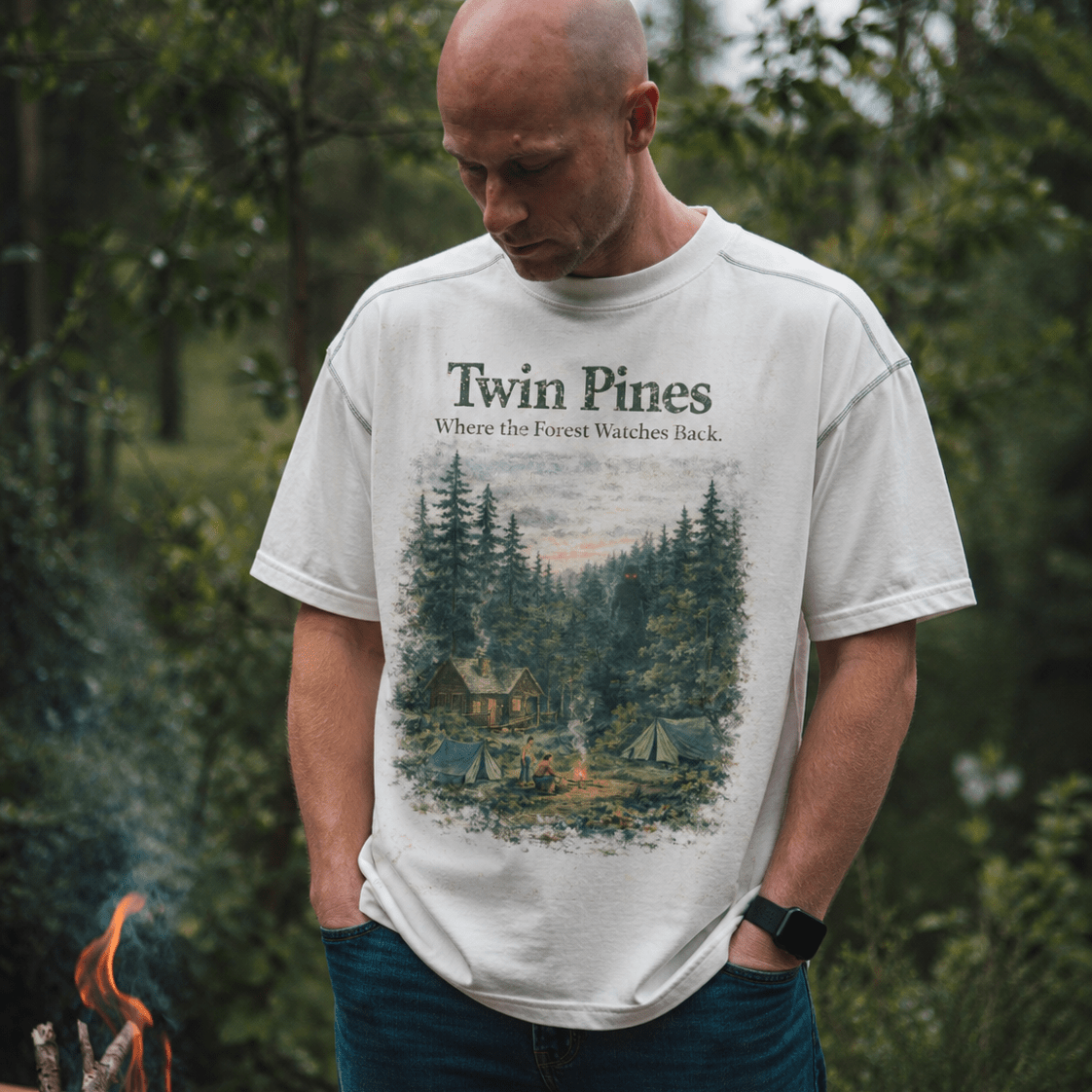 Twin Pines | Oversized Cotton Tee - KillerspiceKiller SpiceKillerspiceWhite